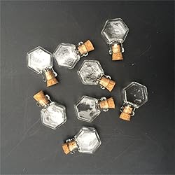 TAI DIAN Mini Hexagon Glass Bottles Pendants Small