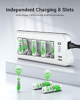 EBL 8 Bay Battery Charger with USB Ports 2800mAh AA Rechargeable Battery Set view 8