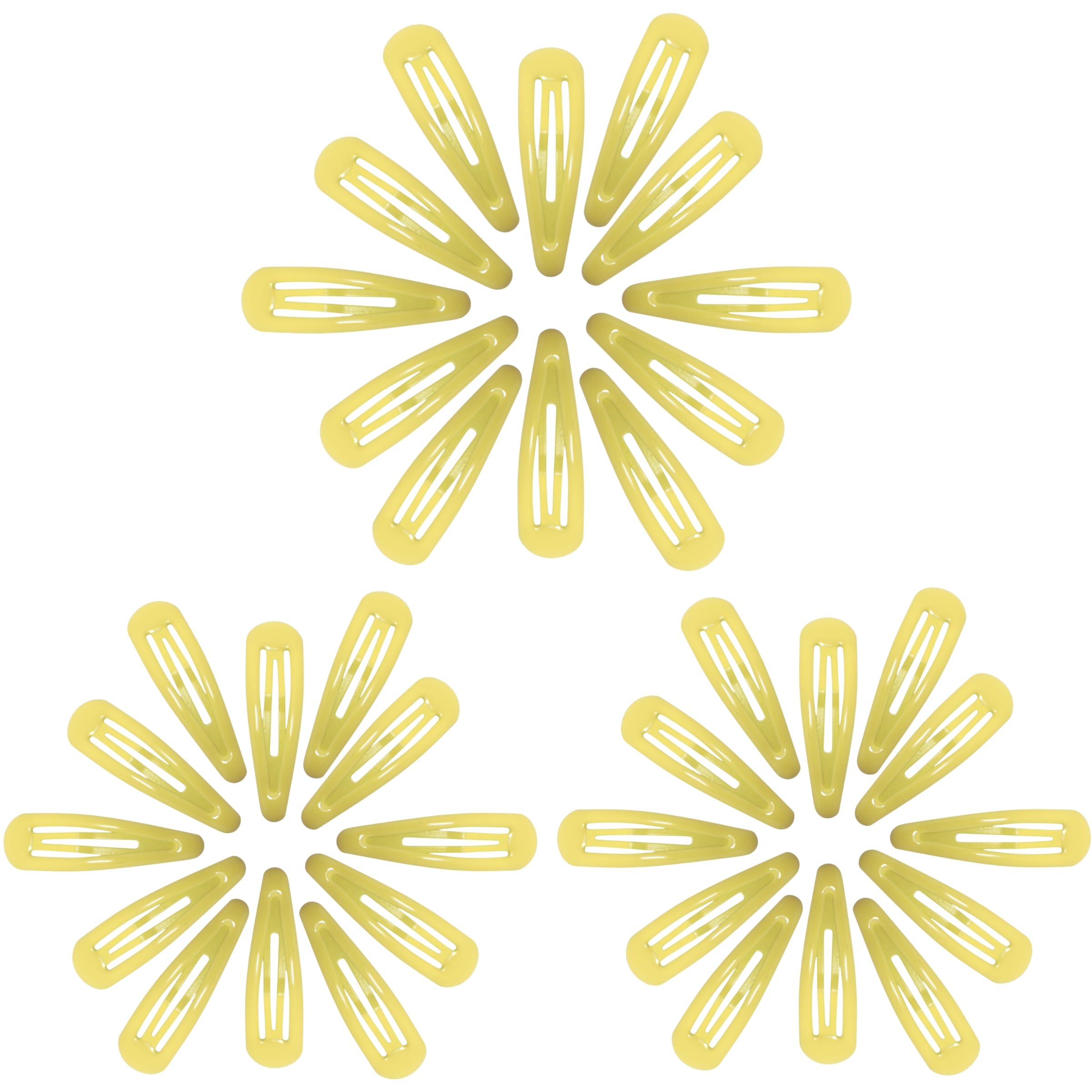 Topkids Accessories 36pc Snap Clips 5cm / 2" Hair Clip Hair Snap Clips Hair Pins Snap Hair Clips Hair Ties Snap Hair Clips Hair Accessories for Women & Hair Accessories for Girls (Yellow)