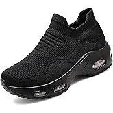 Mesh Orthopedic Walking Shoes for Women Casual Round Toe Non Slip Platform Comfort Air Cushion Arch Support Slip On Sock Sneakers Lightweight Work Running Nurse Shoes