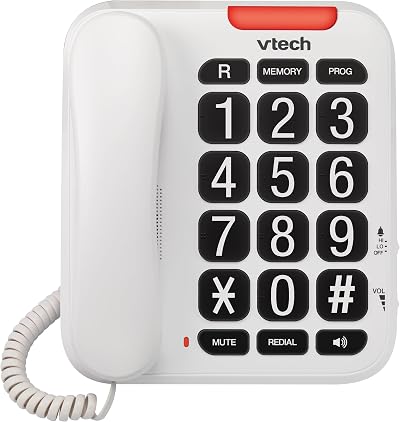 VTech SA3100 Corded Senior Phone High-Contrast Large Buttons Multilingual