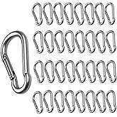 CertBuy 50pcs 2 Inch Stainless Steel Spring Snap Hook, 304 Stainless Steel Carabiner Clip Keychain Heavy Duty Quick Link Hook for Camping Fishing Hiking Traveling