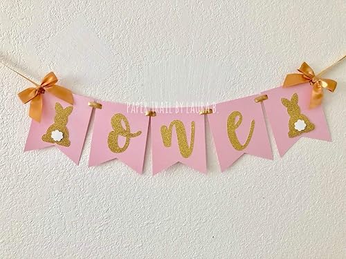 Amazon Com Some Bunny Is One Birthday High Chair Banner In Pink