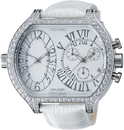 Amazon フェイスアワード Faceaward 腕時計 Kruger ケースサイズ 44 56mm Fa007plwhwh レディース レディース腕時計 腕時計 通販