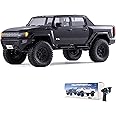 FCX18 FMS 1/18 Hummer EV RC Crawler, RC Pick-up Truck, RC Rock Crawler with 2 Speed, Lighting Control, Portal Axles for Adults (Black)
