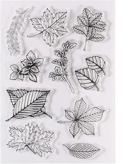 Amazon Com Clear Stamps For Cards Making Kissbuty Leaves