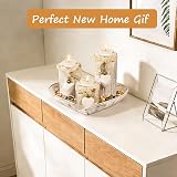 GoMaihe Tealight Candle Holders with Tray 3-Piece Wood Set Heart view 7