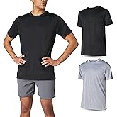 Men’s Athletic Short Sleeve Gym Workout T-Shirts 2 Pack Mens Dry Fit Tees Moisture Wicking Crew Neck Running T Shirt for Men