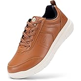 FitVille Extra Wide Men Walking Shoes Wide Dress Sneakers Comfortable Leather Shoes for Men Lightweight Plantar Fasciitis Bunions