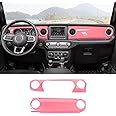 RT-TCZ Center Console Trim Cover Dashboard Control Panel Cover Decorative Interior Accessories for Jeep Wrangler JL JLU & Gladiator JT 2018-2022,Pink