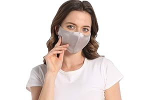 ROSEWARD 100% Mulberry Silk Face Mask for Women Men Reusable Adjustable with Filter Pocket