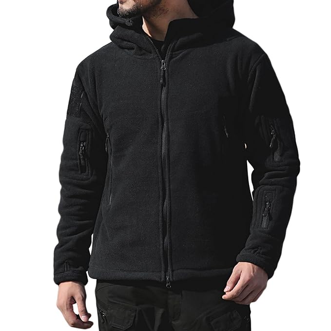 tactical fleece jacket with hood