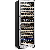 Tylza 24 Inch Wine Fridge Dual Zone, 180 Bottles Wine Cooler Refrigerator With Stainless Steel and Professional Compressor, Fast Cooling Low Noise and No Fog Built-in or Freestanding