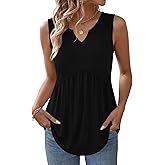 Zeagoo Womens Tank Tops 2026 Sleeveless V Neck Loose Fit Casual Flowy Boho Beach Summer Shirts