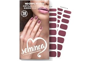 SEMINCA Semi Cured Gel Nail Strips-Salon Quality Semi-Cured Gel Press On Nails Stickers Perfect for Busy Women & Parents Works with Any UV/LED Lamps(Ochre)