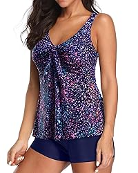 Yonique Women 2 Piece Flowy Tankini Swimsuits with