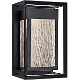 Design House Hartbrook Outdoor Integrated LED Wall Light with Clear Glass for Porch Entryway Patio, Matte Black, 589226-BLK