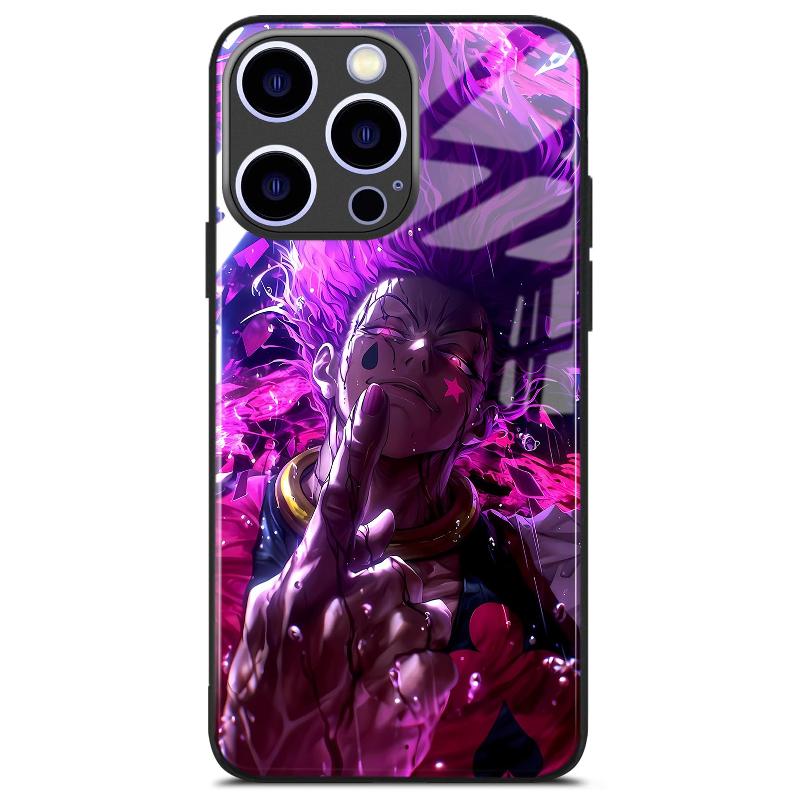 Akatxezy Hisoka_Morow HxH Cool Anime Phone Cover: Trendy Manga Color Shell Case for iPhone 15