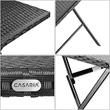 CASARIA Rome Polyrattan Folding Garden Table 65x65cm Weatherproof Black view 7