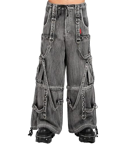 Tripp NYC Crypt Pants [Black Denim] Baggy Wide Leg Gothic Emo Punk