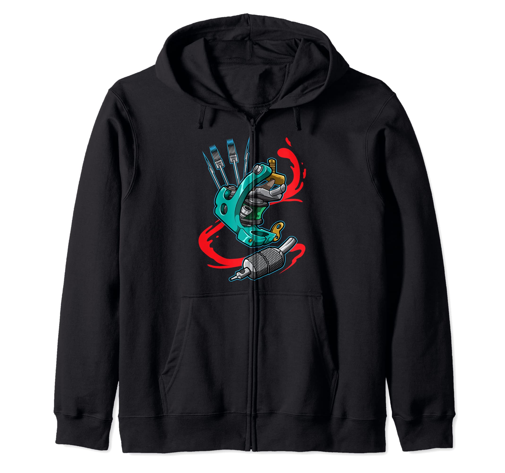 Ready For The Needle - Tattoo Machine - Tattoo Artist Zip Hoodie