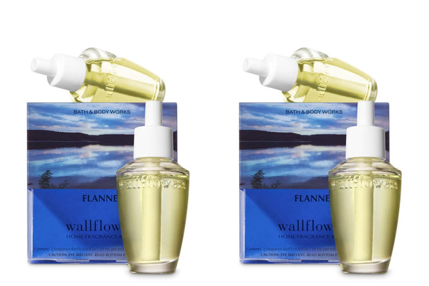 Bath and Body Works 4 Pack Flannel Wallflowers Fragrance Refill. 0.8 Oz.