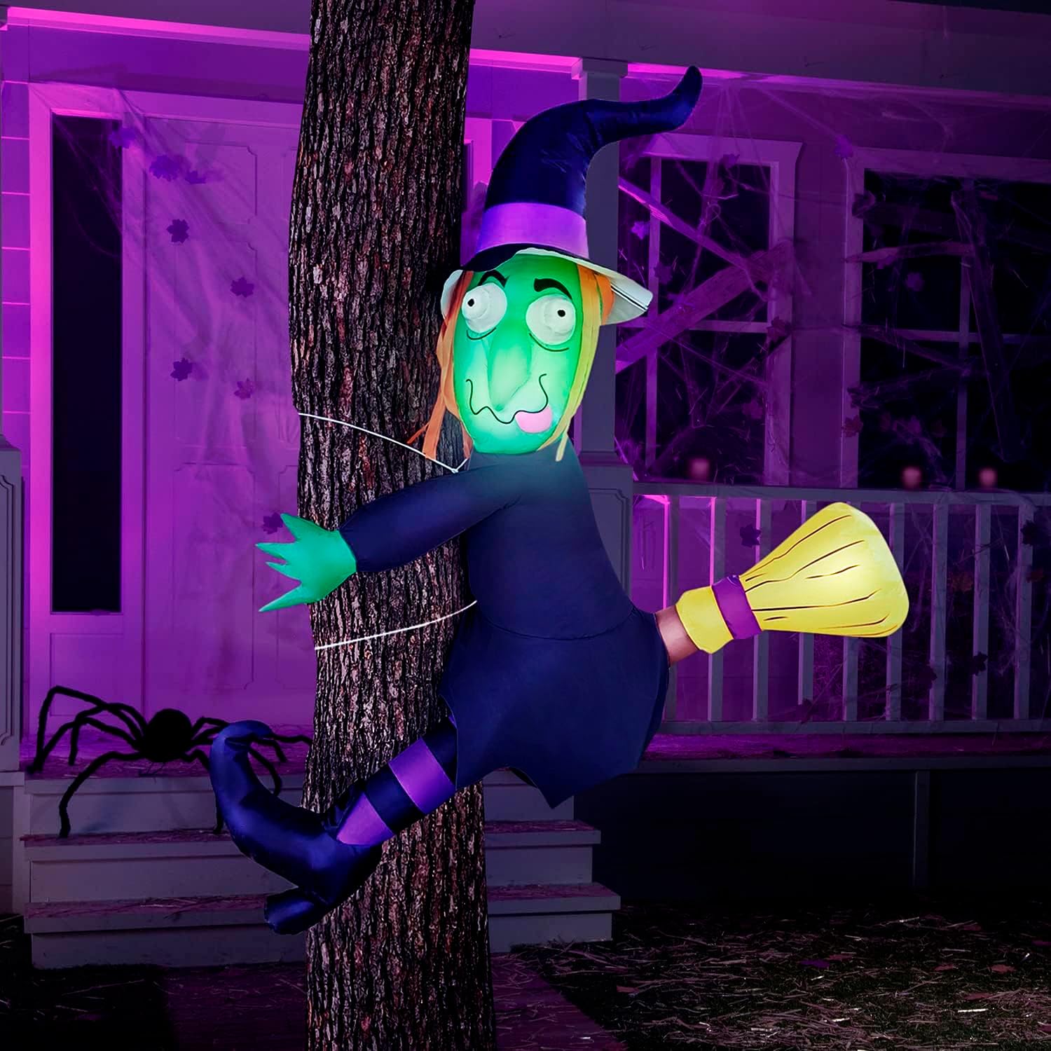 Photo 1 of Joiedomi 4 Ft Halloween Inflatables Outdoor Decorations, Halloween Blow Ups for Yard, Inflatabe Witch with Build-in LEDs Halloween Party Decoration Outside Hallowenn Blow up Decor Halloween Blowups
