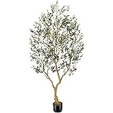 PHYTREE Faux Olive Tree 7FT, Olive Trees Artificial Indoor, Large Fake Tree with Realistic Leaves Branches and Lifelike Fruits for Home Office Living Room Decor