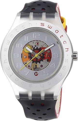 Swatch SVDK4003 - Reloj analógico de caballero automático con correa de piel negra