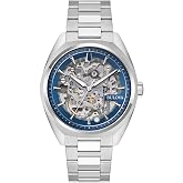 Bulova Men's Automatic Surveyor, Silver-Tone Stainless Steel Case &amp; Bracelet, Skeletonized Dial (Style: 96A292)