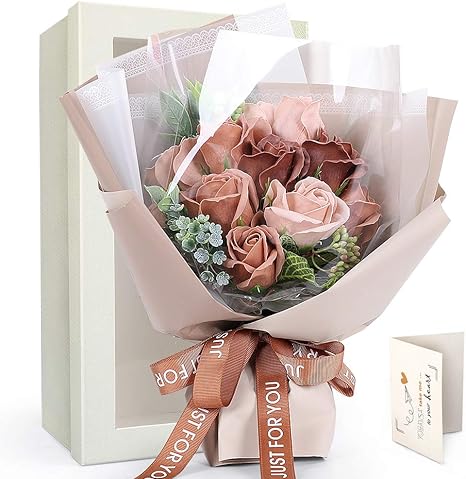 Amazon Fauhal ソープフラワー 造花 敬老の日 プレゼント 花束 バラ フレグランス シャボンフラワー 枯れない花 11輪 フラワーギフト誕生日 デートバレンタインデー お盆 教師の日 敬老の日 結婚祝い 結婚記念日 大切な人への感謝 メッセージカード付き 造花 オンライン通販