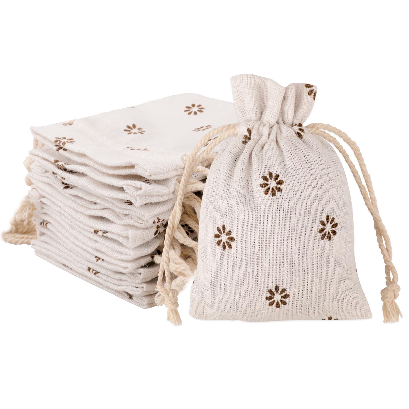 G2PLUS Little Cotton Linen Bags, 9x12CM Lavender Bags, 20 PCS Drawstring Party Favors Bags, Handy Sized Gift Pouches for Lavender, Jewellery, Crafts, Party Favors