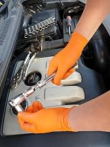 100 Heavy Duty Orange Nitrile Gloves 8.5 mil LARGE Diamond Texture view 7