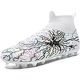 UPREDOXZ Kids Soccer Cleats Boys Girls Youth Firm Groud Cleats High Top Soccer Shoes Professional Athletic Outdoor Football Shoes for Little Kid/Big Kid
