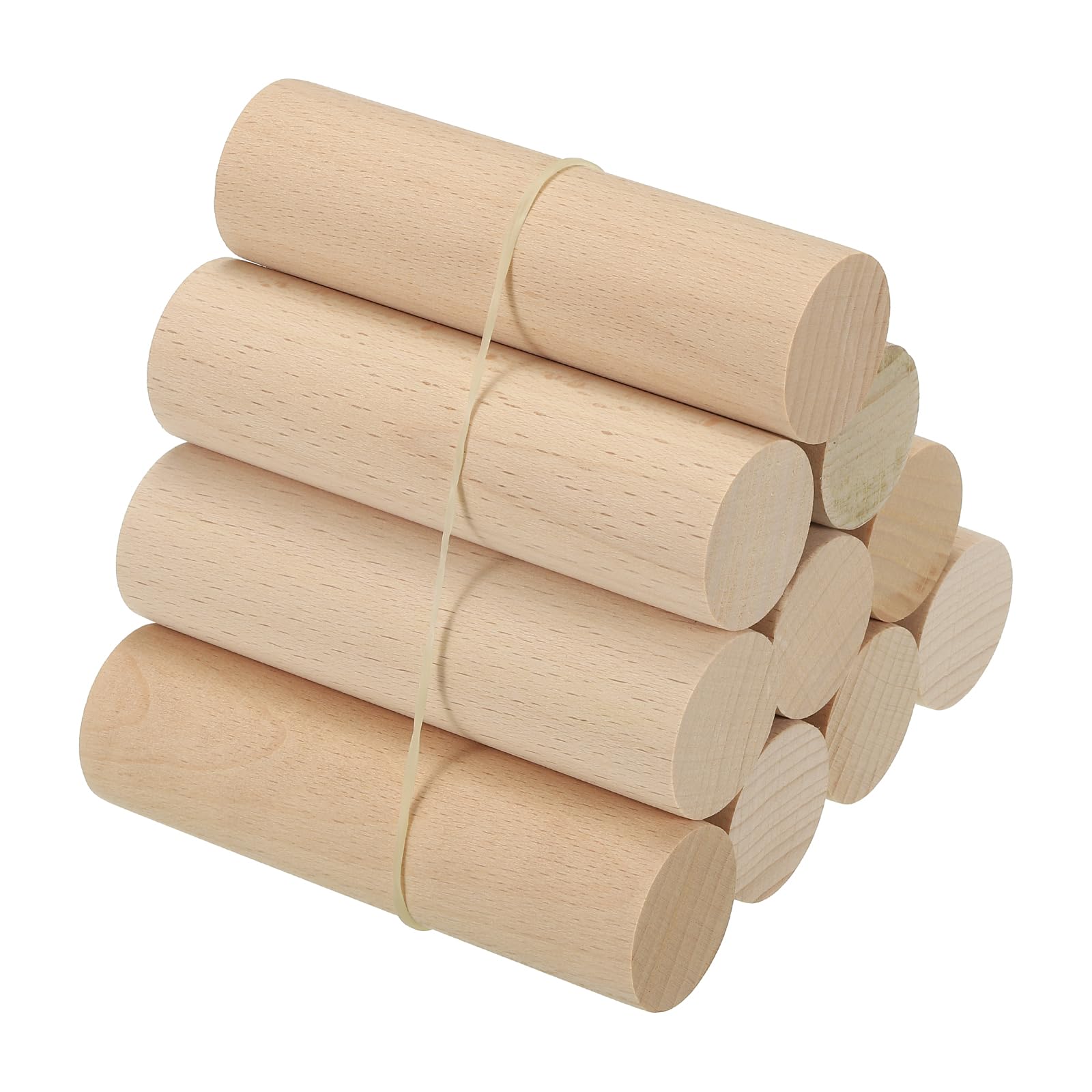 PATIKIL 1-1/8 x 4 Inch Dowel Rods Wood Sticks, 10 Pcs Unfinished Wooden Dowel Rods Round Dowels Hardwood Sticks for DIY Crafts and Home Decor