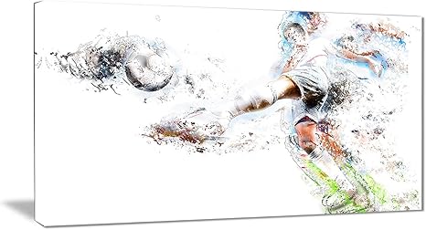 Amazon Com Digital Art Pt2568 32 16 Soccer Defense Sport Canvas Art Print Large Posters Prints
