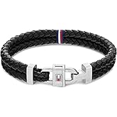 Tommy Hilfiger Men's Jewelry Carabiner Leather Bracelet