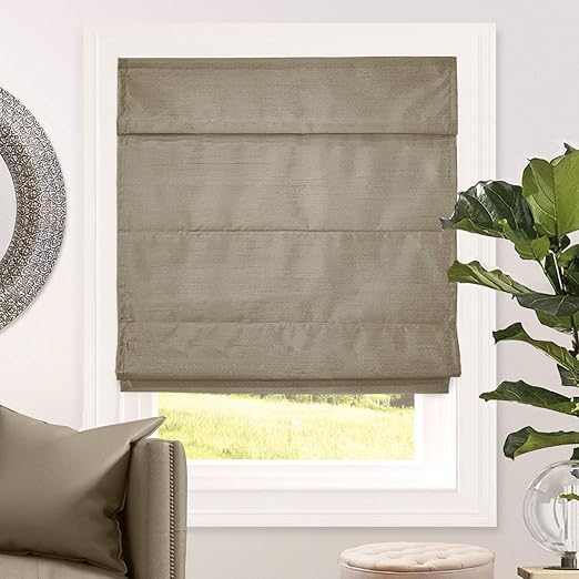 CHICOLOGY Cordless Roman Shades Blackout Lining Cascade