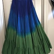 Wevez Women's ATS Tribal Dip Dye 25 Yard Skirt | Handmade Cotton Skirt | Elastic & Drawstring Waist (Black/Hot Pink/Violet) - View #3