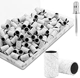 BLESWIN 180 Grit Nail Sanding Bands 100 Pcs 3/32" Mandrel Bit Set