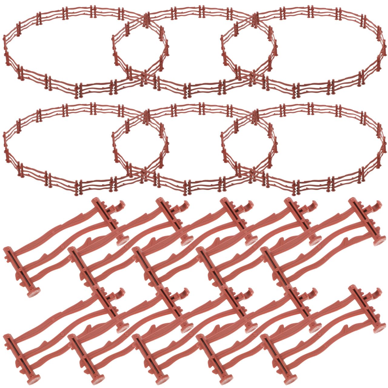 PATKAW Plastic Corral Fence Toy Accessories: 100Pcs Toys Fence - Horse Corral Fencing Accessories - Plastic Garden Fence Toys Farm - Animals Horses Figurines Fence Panels