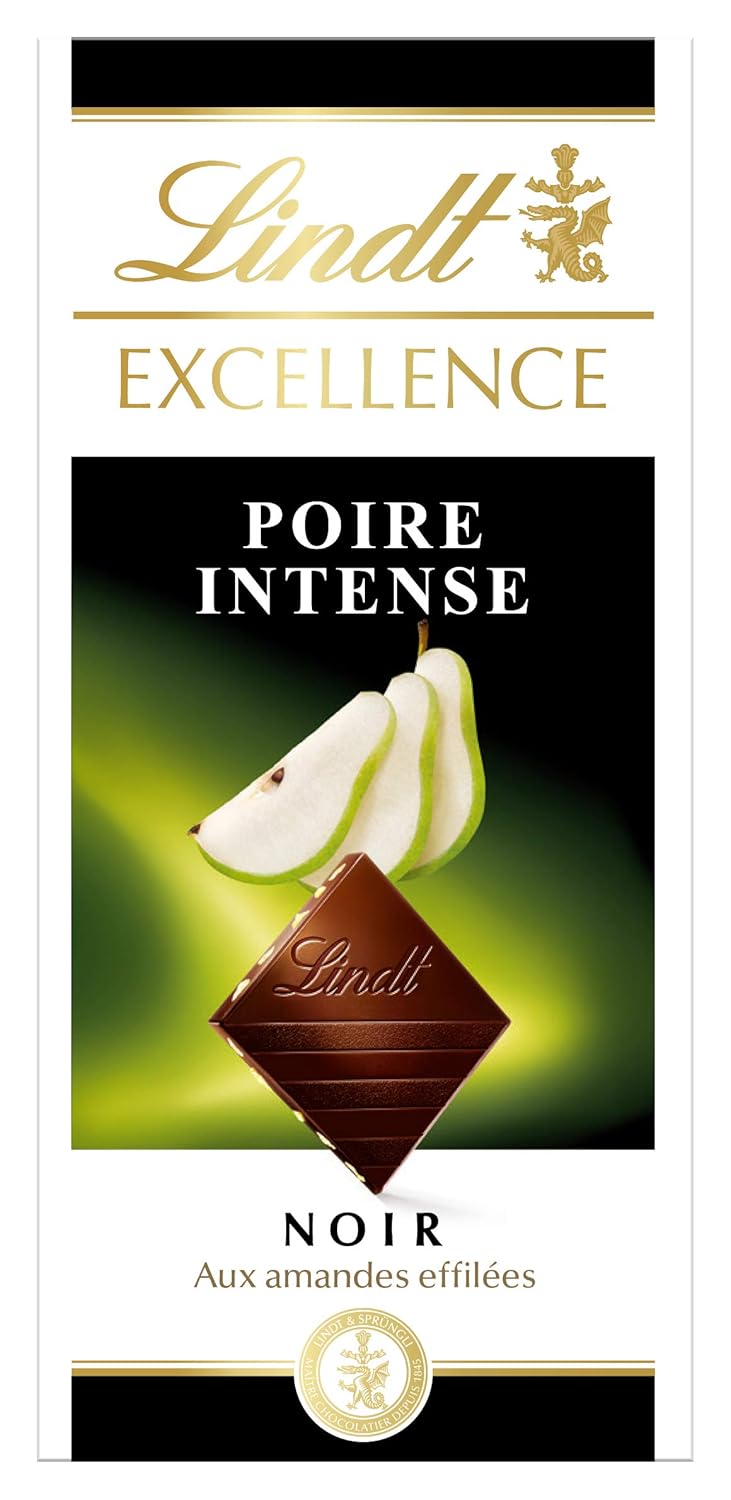Lindt Excellence Intense Pear Dark Chocolate, 100g Amazon.in Grocery
