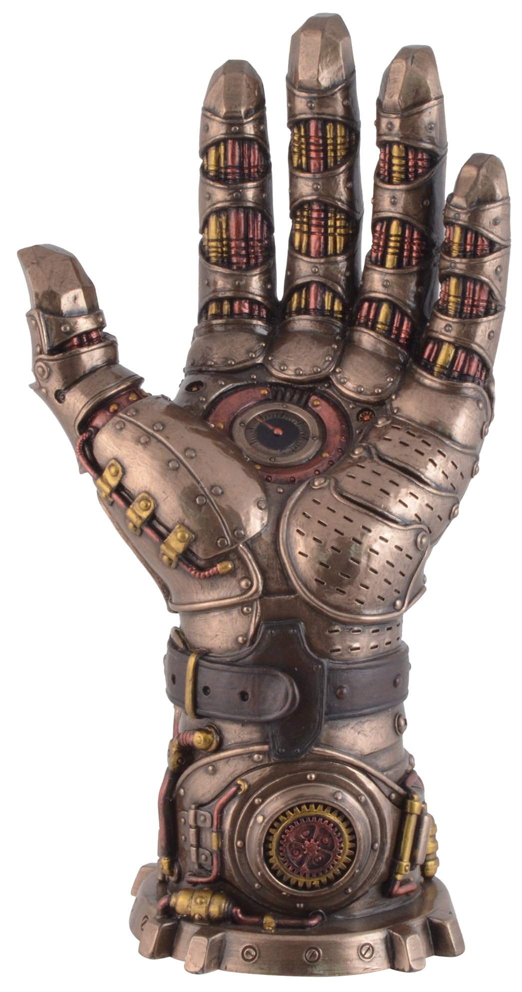 VOGLER Joh. Vogler GmbH Veronese Steampunk Glove of Good Will Made of Artificial Stone Bronzed and Colorier by Artist Hand, bronze, LxBxH ca. 14x10x26 cm