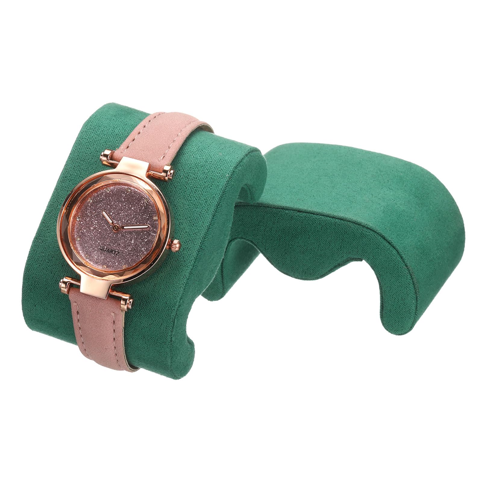 Photo 1 of uxcell 2pcs Watch Case Pillows, M Shaped Watch Display Pillow Velvet Watch Cushion Replacement for Watch Bracelet Display Storage Dark Green