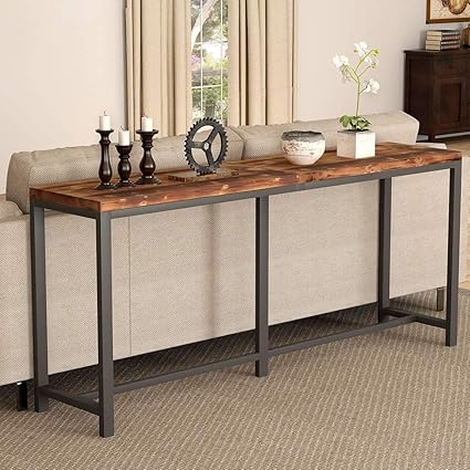 Amazon Com Tribesigns Rustic Solid Wood Console Table