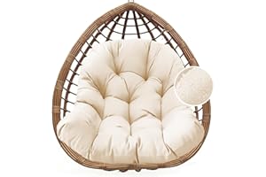 Hanging Egg Chair Cushion Replacement, Outdoor Thicken Egg Chair Cushion Waterproof for Patio Furniture, U-Shaped Hanging Bas
