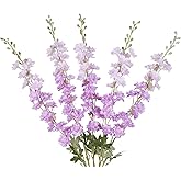 INSUNSIX Lilac Flowers Delphinium Artificial Flowers 33.86" Larkspur Artificial Flowers Snapdragon Flowers Long Stem for Tall Vase for Wedding Centerpieces for Home Decor Indoor (Lilac)