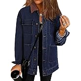Dokotoo Jean Jacket Women Trendy Fall Fashion Long Sleeve Denim Jacket Corduroy Collar Barn Jackets Oversized Coat 2025