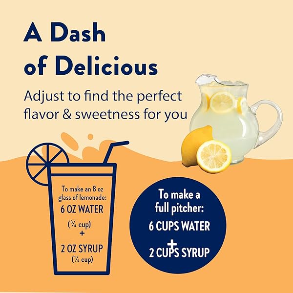 JORDAN’S SKINNY MIXES SUGAR FREE SYRUP, LEMONADE FLAVOR, FRUIT FLAVORED WATER ENHANCER, DRINK MIX FOR ICED TEA, LEMONADE, DRINKS, LOW CALORIE WATER FLAVORING, DAIRY & GLUTEN FREE, KOSHER, 25.4 FL OZ