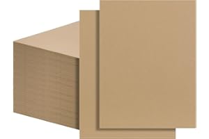 FARRAY 100 Pack 9x12 Inch Corrugated Cardboard Sheets, 1.8mm Thick Brown Kraft Cardboard Backing, Bulk Flat Cardboard Inserts Filler Pads for Packing, Shipping, Mailers, Crafts